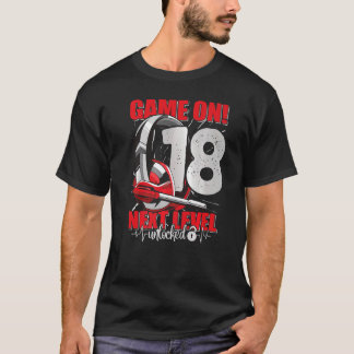 Camiseta Nível desbloqueado 18º Aniversário 18 Anos Garota 