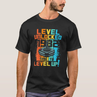 Camiseta Nível Desbloqueado 1982 Tempo Para Alcançar O Game