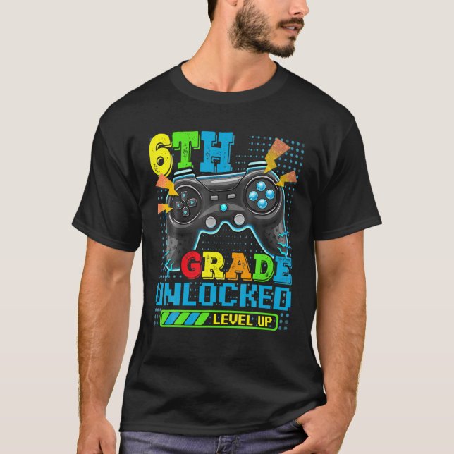 Camiseta Nível Desbloqueado De 6 Grau Mais Engraçado De Vol (Frente)
