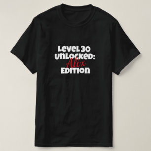 Camiseta Nível Divertido [Idade] Desbloqueado Edição [Nome]