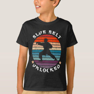 Camiseta Nível do Cinturão Azul Obtenção Bloqueada Karato M