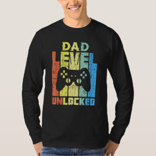 Camiseta Nível Do pai Desbloqueado Em Breve Para Ser Pai Gr