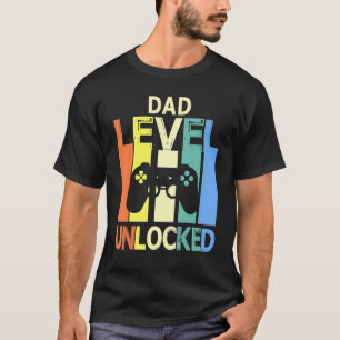 Camiseta Nível do pai Desbloqueado Feliz Dia do Pai Pai Pa