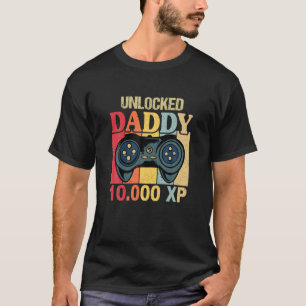 Camiseta Nível do Pai Mens Desbloqueado, Novo papai de Jogo