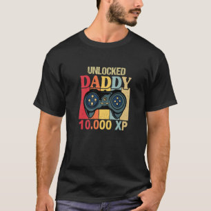 Camiseta Nível do Pai Mens Desbloqueado, Novo papai de Jogo