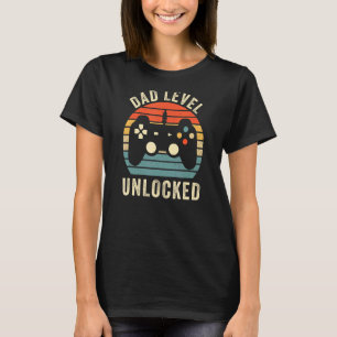 Camiseta Nível do pai Videos games Retro Bloqueados Pai Par