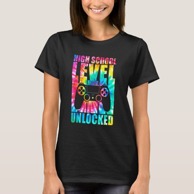 Camiseta Nível Do segundo grau Desbloqueado Coluna De Volta (Frente)