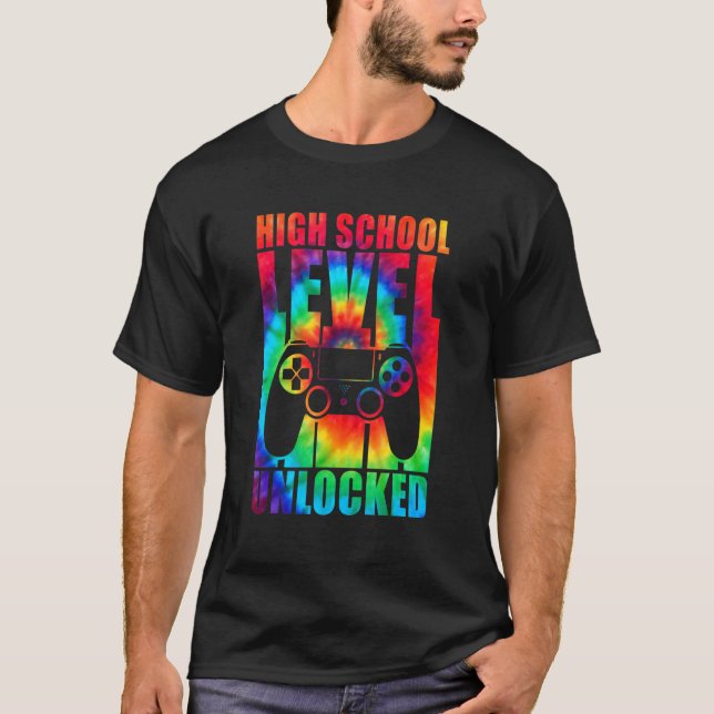 Camiseta Nível Do segundo grau Desbloqueado Coluna De Volta (Frente)