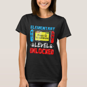 Camiseta Nível Elementar Desbloqueado Jogador Primeiro Dia