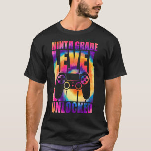 Camiseta Nível Nono Desbloqueado Tie Dye De Volta À Escola