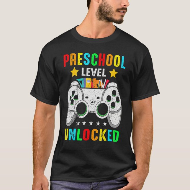 Camiseta Nível pré-escolar Desbloqueou Jogo De Vídeo De Vol (Frente)