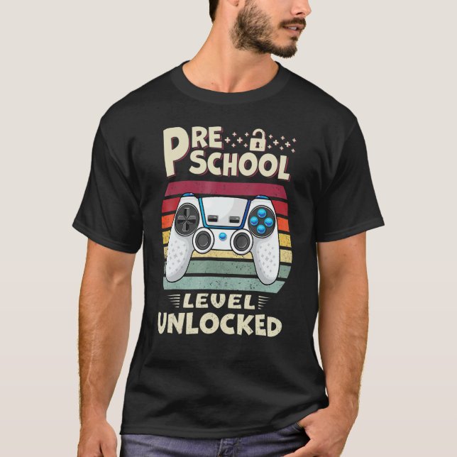 Camiseta Nível pré-escolar Desbloqueou Jogo De Vídeo De Vol (Frente)