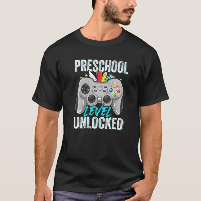 Camiseta Nível pré-escolar Desbloqueou Jogo De Vídeo De Vol (Frente)