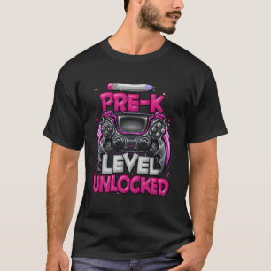 Camiseta Nível Pré-K Desbloqueado Jogo No Pré-K Voltar À Es