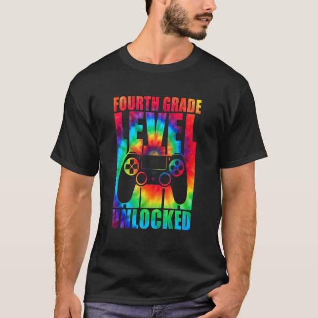 Camiseta Nível Quarto Desbloqueado Coluna De Volta À Escola (Frente)