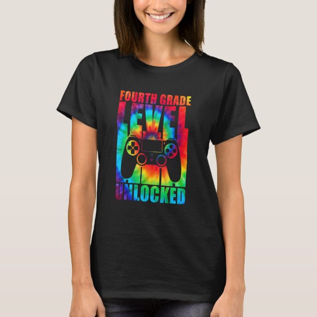 Camiseta Nível Quarto Desbloqueado Coluna De Volta À Escola (Frente)