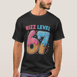 Camiseta Nível Rizz 67 Gíria Alfa Geração 67º Número Sorvet