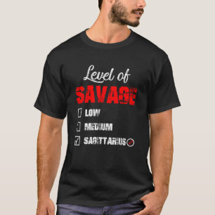 Camiseta Nível Savage Sagittarius Horoscope Happy Birthd