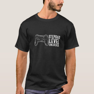 Camiseta Nível Stepdad De Dia de os pais De Jogo Desbloquea