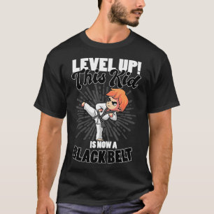 Camiseta Nível Superior Kid Karate Black Belt Japonês Ar Ma
