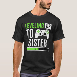 Camiseta Nivelamento Até O Sexo De Jogos Irmãs Revela Anúnc
