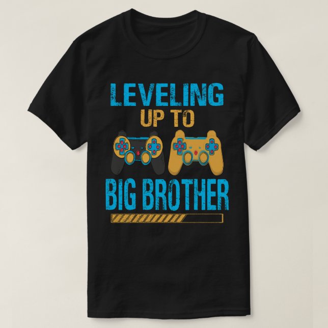 Camiseta Nivelando Até O Grande Jogo De Vídeo Gamer IRMÃO (Frente do Design)