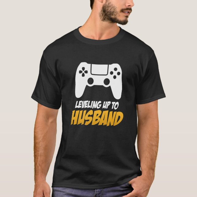 Camiseta Nivelando Para O Casamento De Casamento Do Marido (Frente)