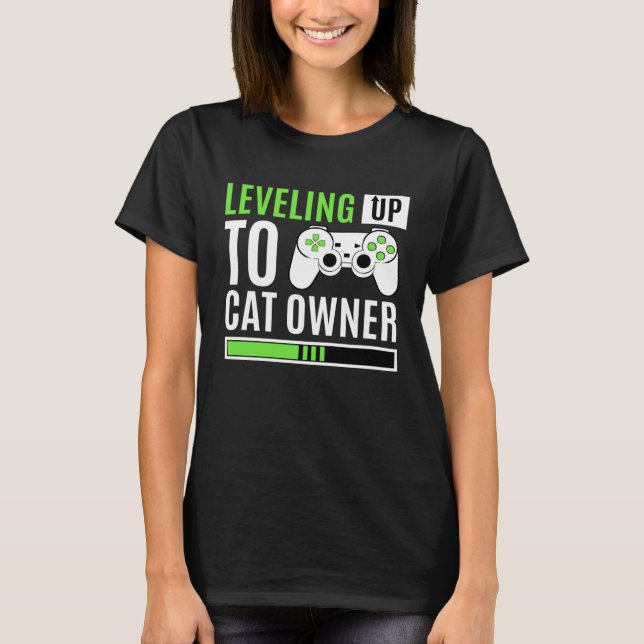Camiseta Nivelando Para O Proprietário Do Gaming Kitten (Frente)