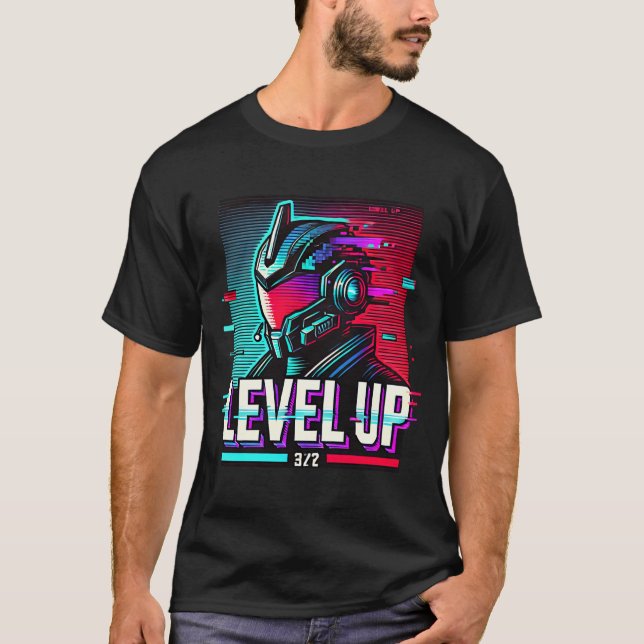 Camiseta Nivelar T-Shirt Cyberpunk Gaming Neon (Frente)