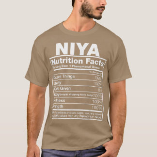 Camiseta Niya Nutrition FactsNiya Name Birthday