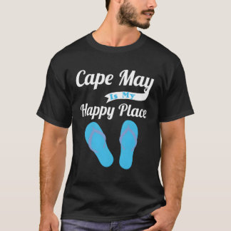 Camiseta Nj Shore Beach Cape May É Meu Lugar Feliz