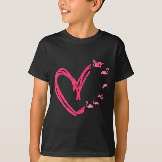 Camiseta Nk Animal Valentines Day Gift Flamingo  (Frente)