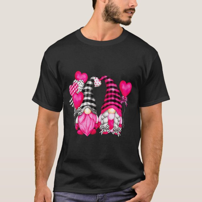 Camiseta Nk Buffalo Plaid And Heart Balloons Valentines D  (Frente)