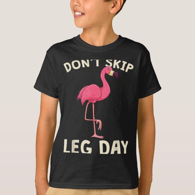 Camiseta Nk Flamingo Workou Don't Skip Leg Day Gym Fitness  (Frente)
