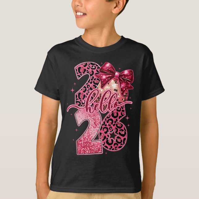 Camiseta Nk Leopard Hello 2026 Happy New Year Party Nye  (Frente)