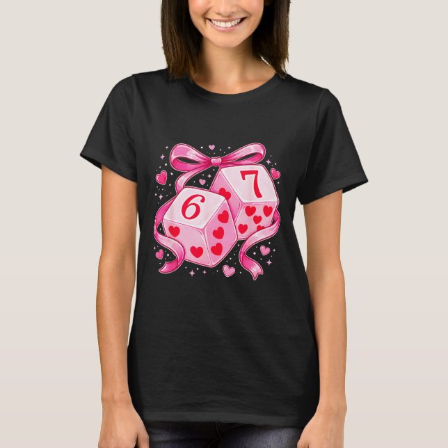 Camiseta Nk Love Dice 6 7 Hearts Valentine Cute Romantic Ar (Frente)