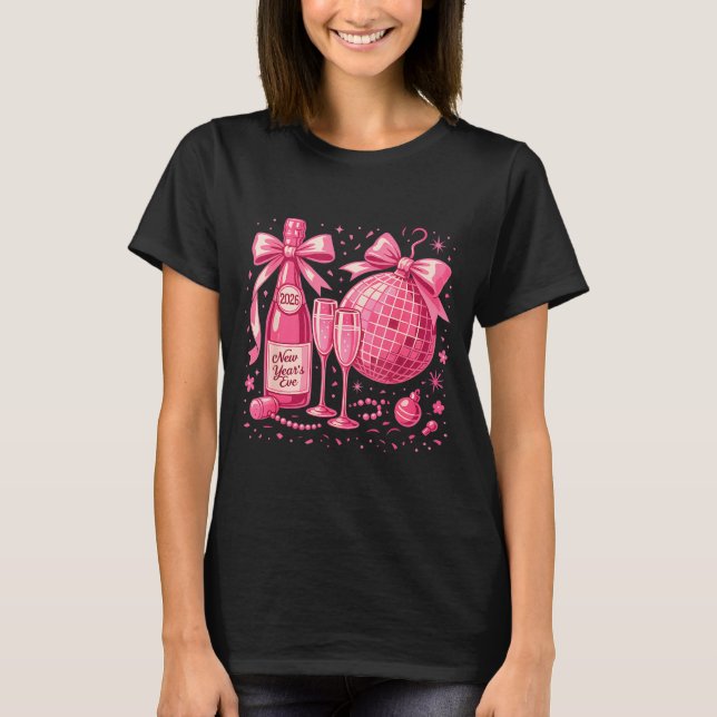 Camiseta Nk New Year's Eve 2026 Disco Champagne Party  (Frente)