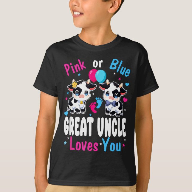 Camiseta Nk Or Blue Great Uncle Loves You Cow Baby Gender R (Frente)