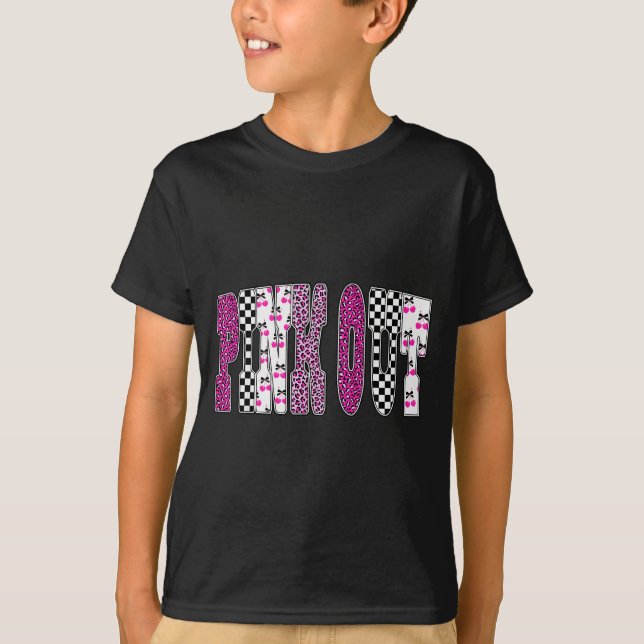 Camiseta Nk Out Leopard Checkered Breast Cancer Football Ga (Frente)