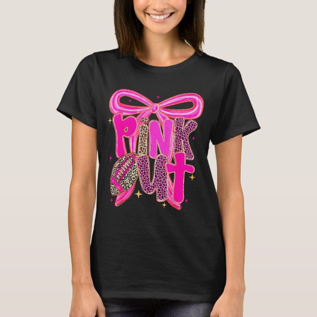 Camiseta Nk Out Leopard Football Bow Breast Cancer Awarenes (Frente)
