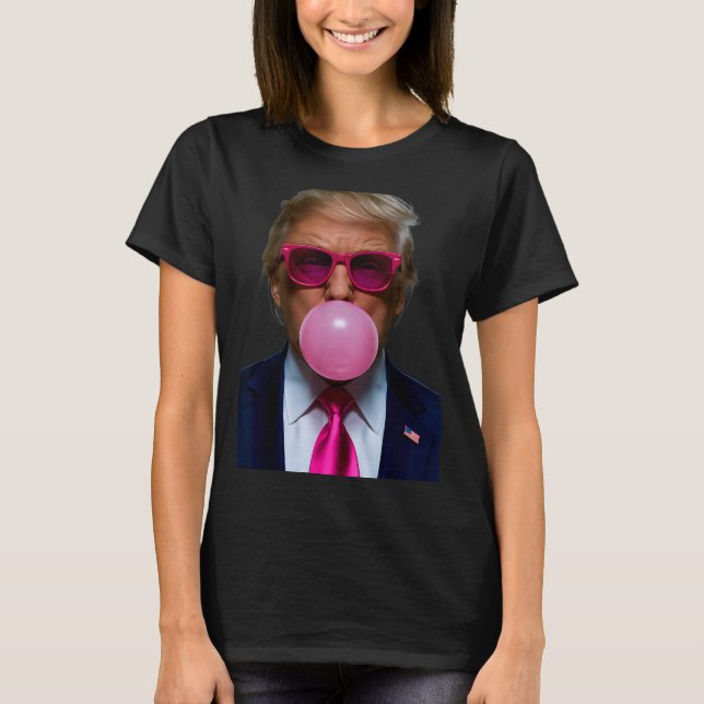 Camiseta Nk Sungles Funny Donald Trump Nk Bubble Gum 2024  (Frente)