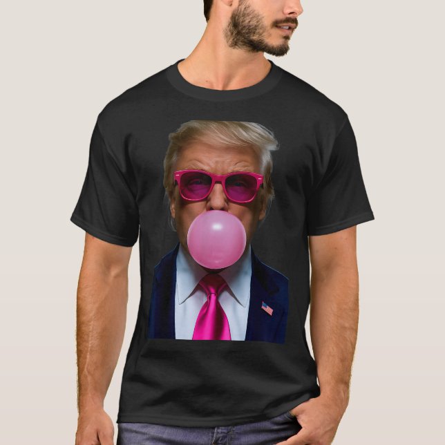 Camiseta Nk Sungles Funny Donald Trump Nk Bubble Gum 2024  (Frente)