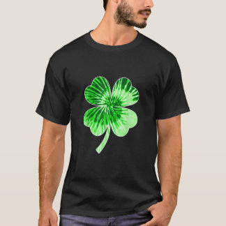 Camiseta Nn Green-Tie-Dye Shamrock Four Folheto De Folha Pa