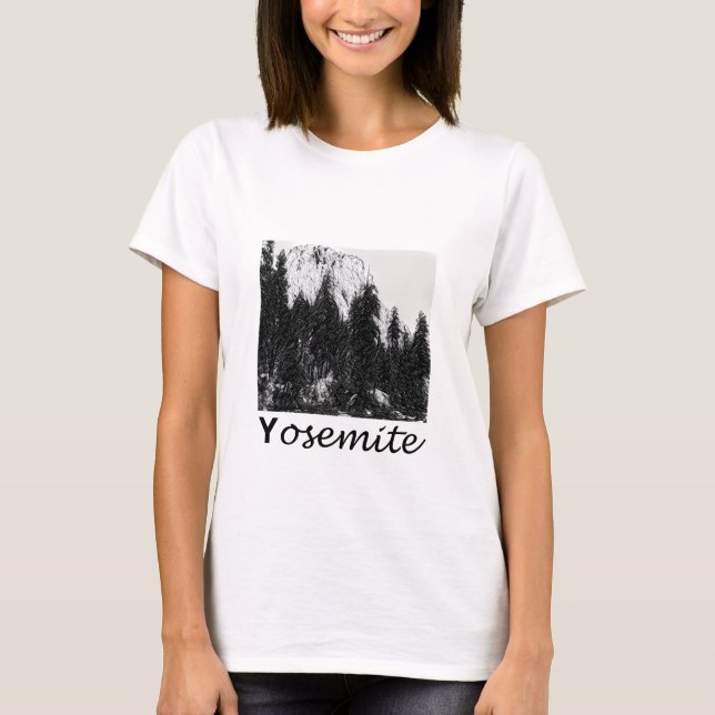 Camiseta No. 1 de Yosemite preto e branco (Frente)