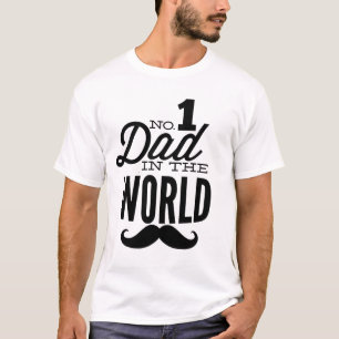 Camiseta No. 1 pai no t-shirt do bigode do mundo