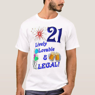 Camiseta No. 4 do aniversário de 21 anos