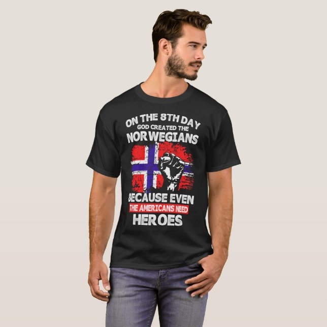 Camiseta No 8o dia o deus criou heróis do americano dos (Frente Completa)