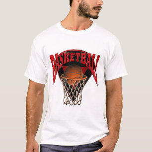 Camiseta No basquetebol e no encosto da aro