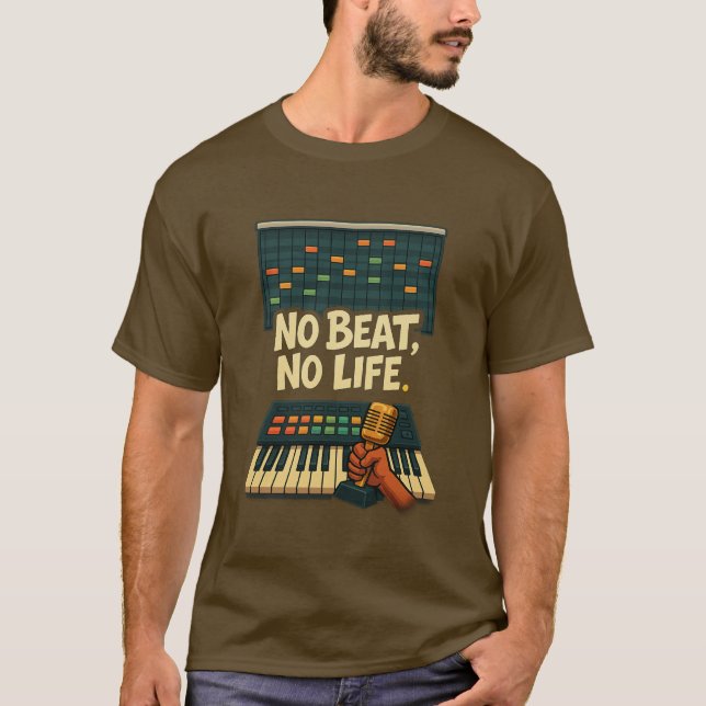 Camiseta No Beat, No Life – Music Producer T-Shirt (Frente)
