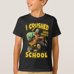 Camiseta No Caminhão Monstro Eu Esmagei 100 Dias De Escola
